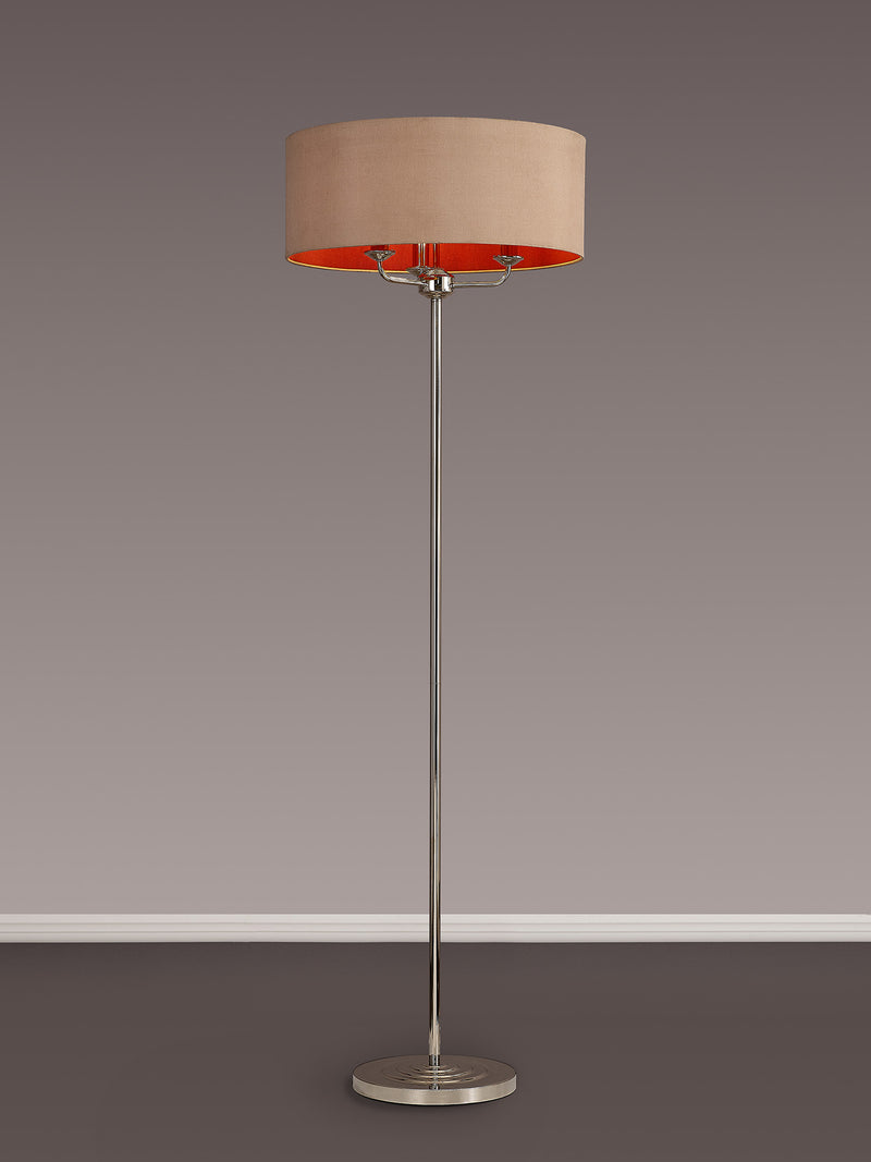 Banham Floor Lamp with 3 Lights Nickel & Gold