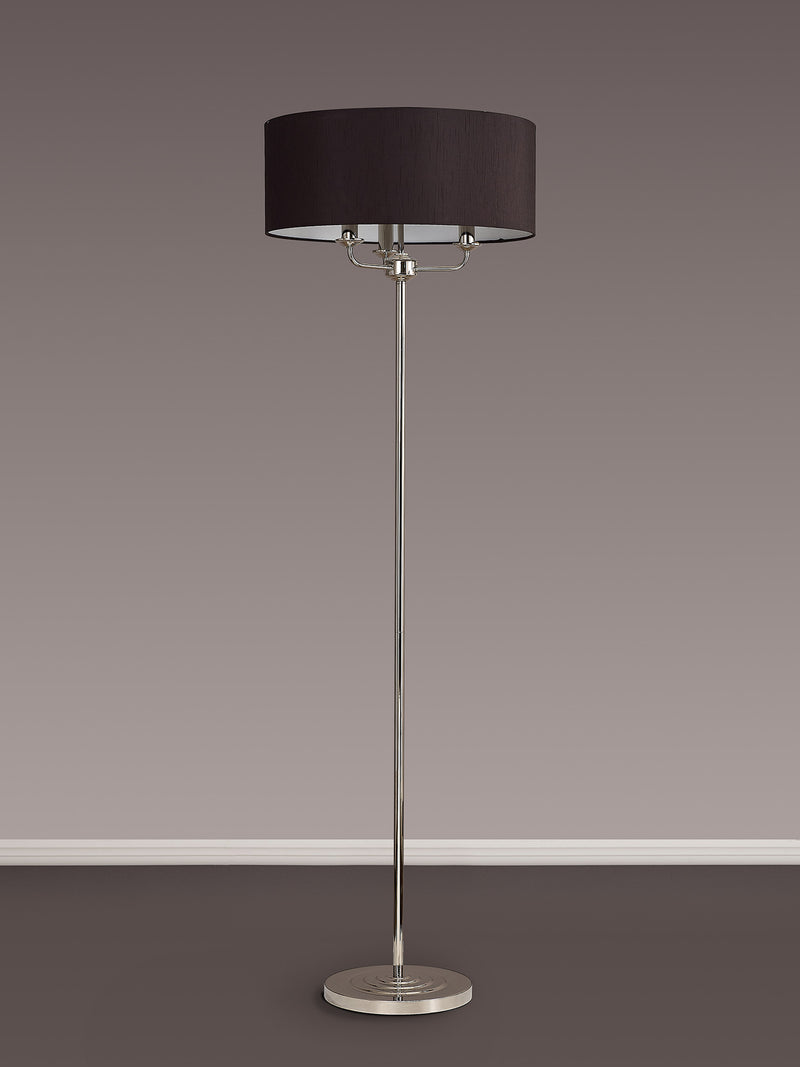 Banham Floor Lamp with 3 Lights  Nickel & Black