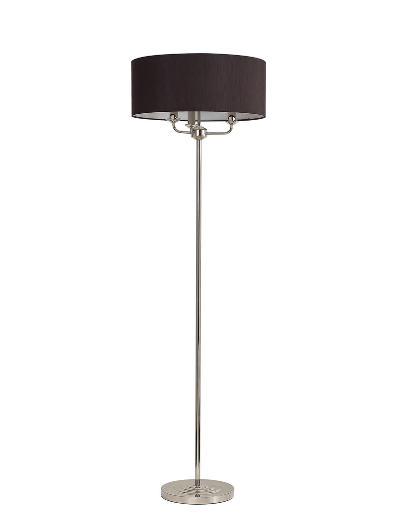 Banham Floor Lamp with 3 Lights  Nickel & Black