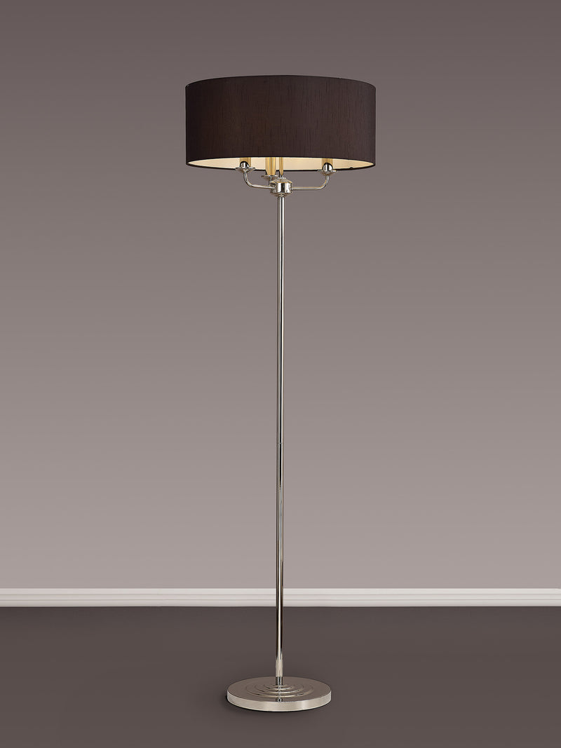 Banham Floor Lamp with 3 Lights  Nickel & Black