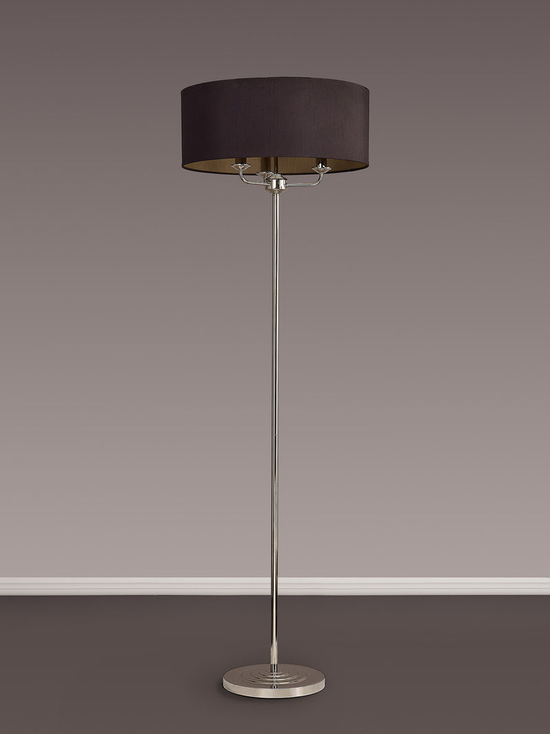Banham Floor Lamp with 3 Lights Nickel & Black
