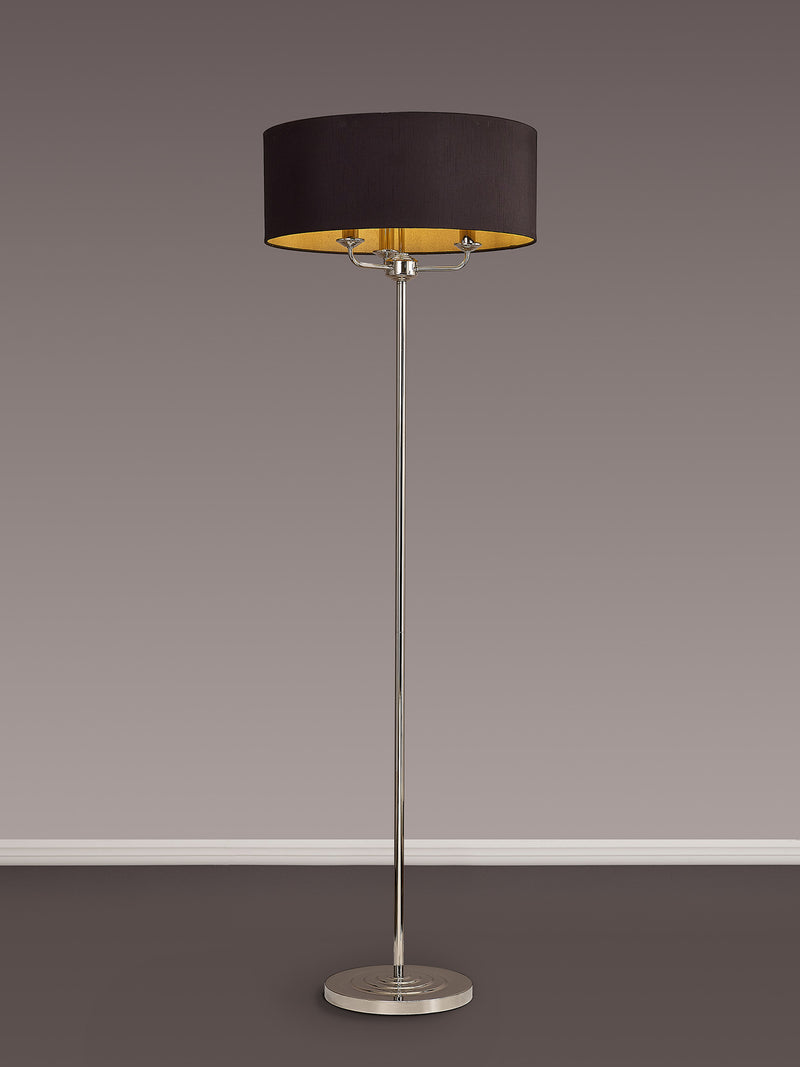 Banham Floor Lamp with 3 Lights Nickel & Black