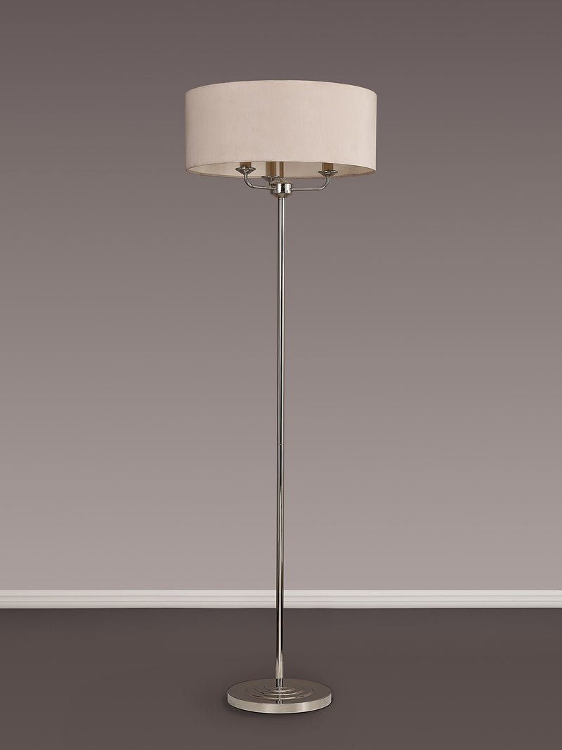 Banham Floor Lamp with 3 Lights Nickel & Nude