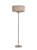 Banham Floor Lamp with 3 Lights Nickel & Nude