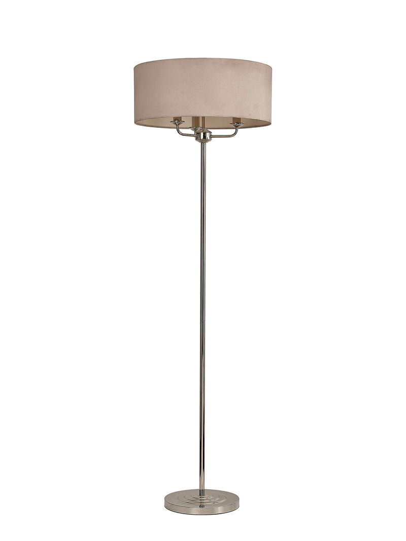 Banham Floor Lamp with 3 Lights Nickel & Nude