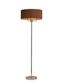 Banham Floor Lamp with 3 Lights Nickel & Cocoa