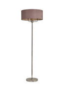 Banham Floor Lamp with 3 Lights Nickel & Taupe