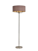 Banham Floor Lamp with 3 Lights Nickel & Taupe