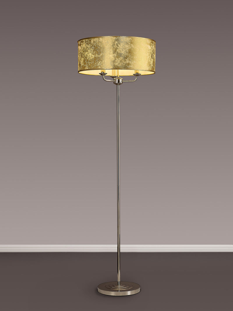 Banham Floor Lamp with 3 Lights Nickel & Gold