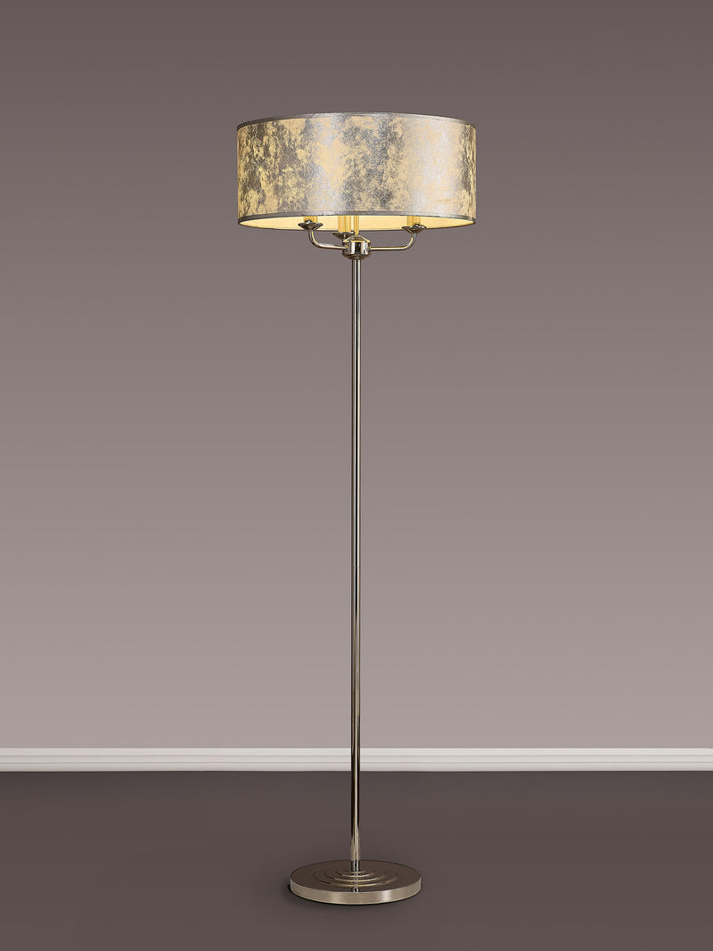 Banham Floor Lamp with 3 Lights Nickel & Silver