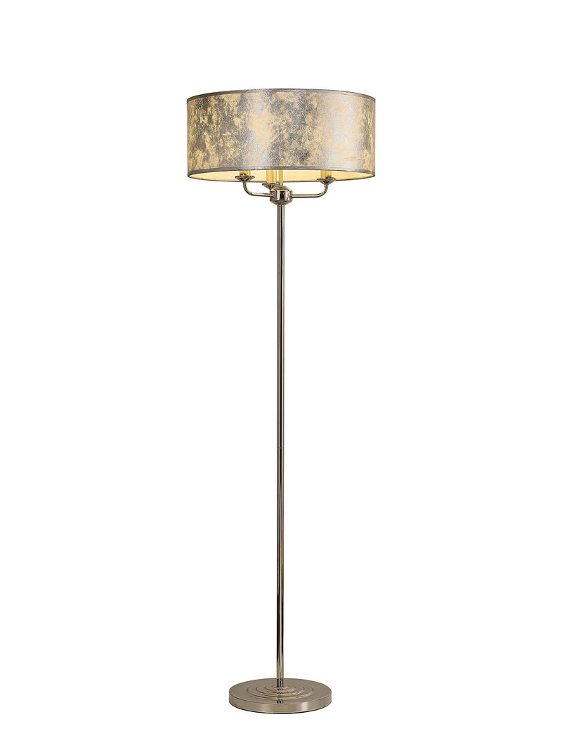 Banham Floor Lamp with 3 Lights Nickel & Silver