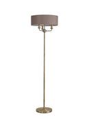 Banham Floor Lamp with 3 Lights Antique Brass & Grey