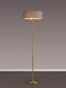 Banham Floor Lamp with 3 Lights Antique Brass & Grey