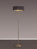 Banham Floor Lamp with 3 Lights Antique Brass & Black