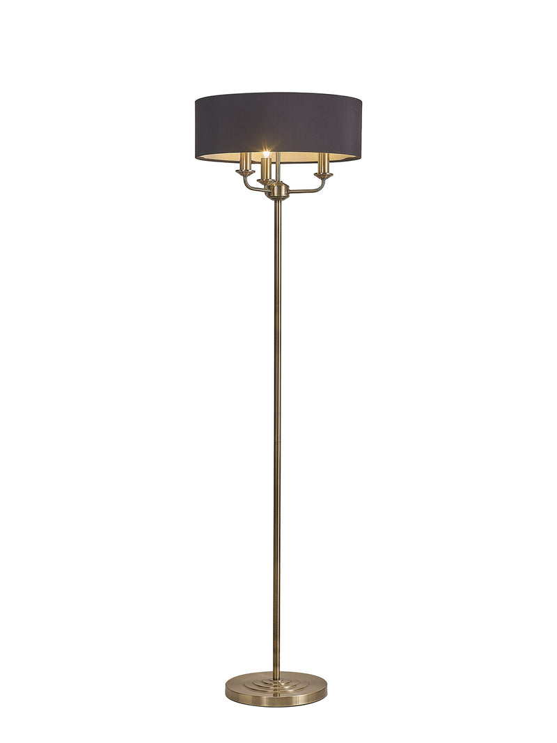 Banham Floor Lamp with 3 Lights Antique Brass & Black