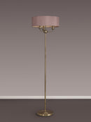 Banham Floor Lamp with 3 Lights  Antique Brass & Taupe