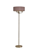 Banham Floor Lamp with 3 Lights  Antique Brass & Taupe