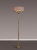 Banham Floor Lamp with 3 Lights  Antique Brass & Taupe