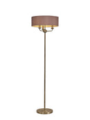 Banham Floor Lamp with 3 Lights  Antique Brass & Taupe