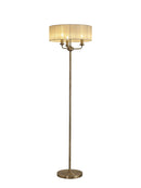 Banham Floor Lamp with 3 Lights Antique Brass & Cream