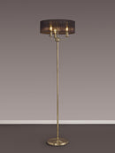Banham Floor Lamp with 3 Lights Antique Brass & Black