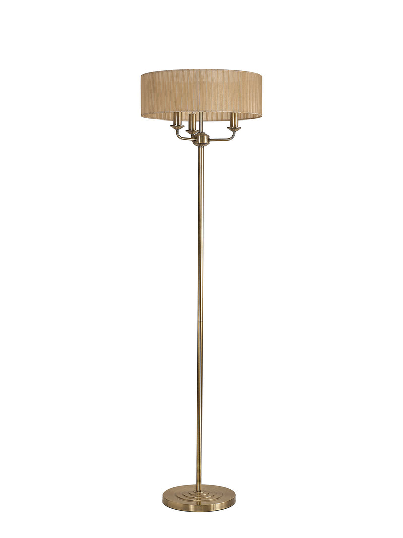 Banham Floor Lamp with 3 Lights Antique Brass & Bronze