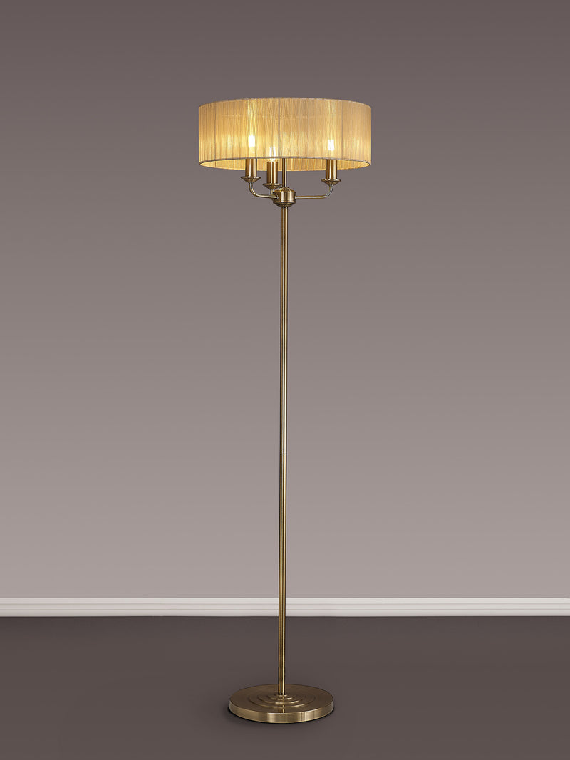Banham Floor Lamp with 3 Lights Antique Brass & Bronze