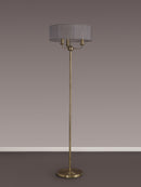 Banham Floor Lamp with 3 Lights Antique Brass & Grey