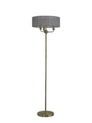 Banham Floor Lamp with 3 Lights Antique Brass & Grey