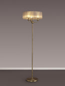 Banham Floor Lamp with 3 Lights Antique Brass & Grey