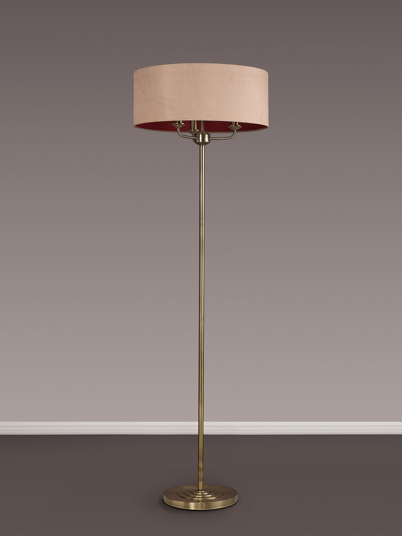 Banham Floor Lamp with 3 Lights Antique Brass & Gold
