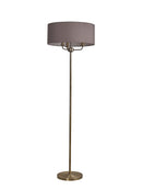 Banham Floor  Lamp with 3 Lights Antique Brass & Grey