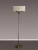 Banham Floor Lamp with 3 Lights Antique Brass & Ivory