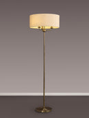 Banham Floor Lamp with 3 Lights Antique Brass & Ivory