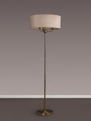 Banham Floor Lamp with 3 Lights Antique Brass  & Nude