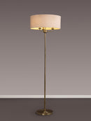 Banham Floor Lamp with 3 Lights Antique Brass  & Nude