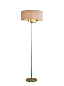 Banham Floor Lamp with 3 Lights Antique Brass  & Nude