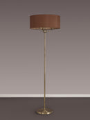 Banham Floor Lamp with 3 Lights Antique Brass & Cocoa