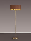 Banham Floor Lamp with 3 Lights Antique Brass & Cocoa
