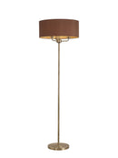 Banham Floor Lamp with 3 Lights Antique Brass & Cocoa