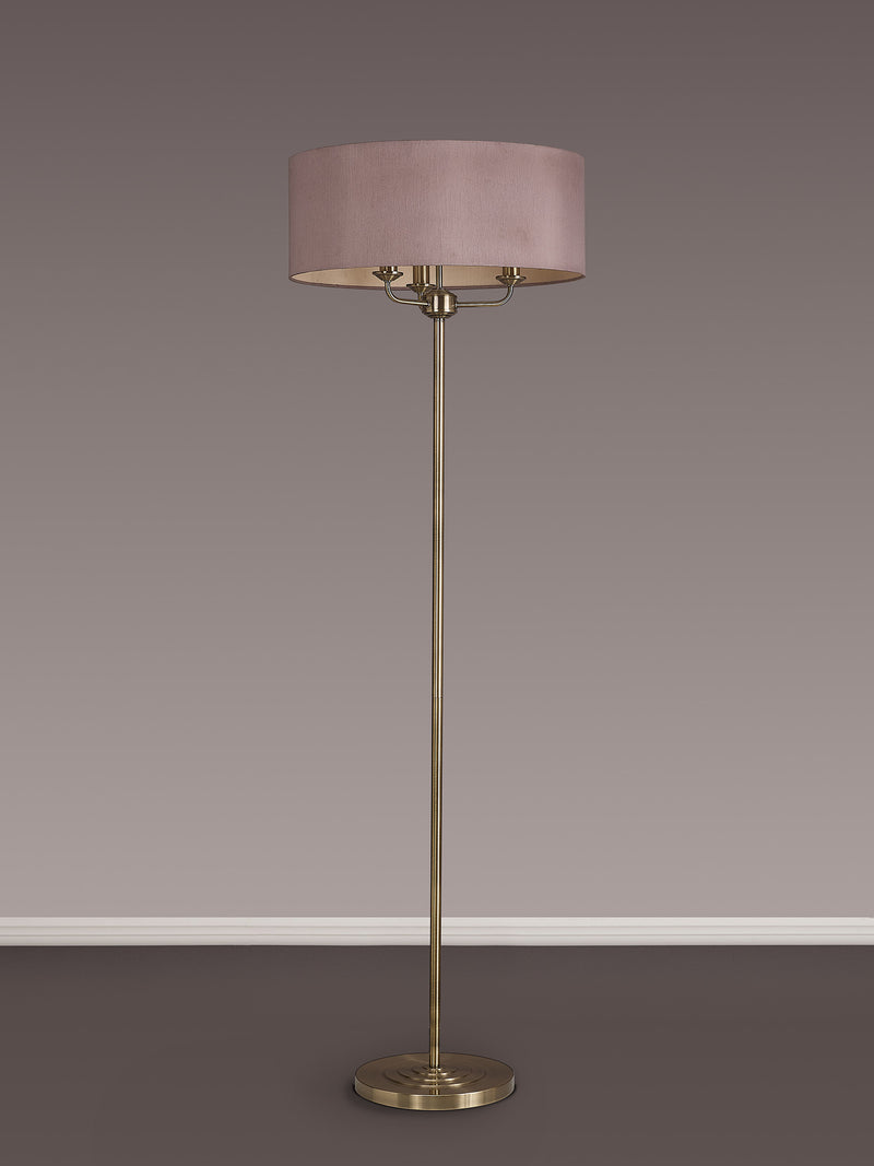 Banham Floor Light  with 3 Lights Antique Brass & Taupe