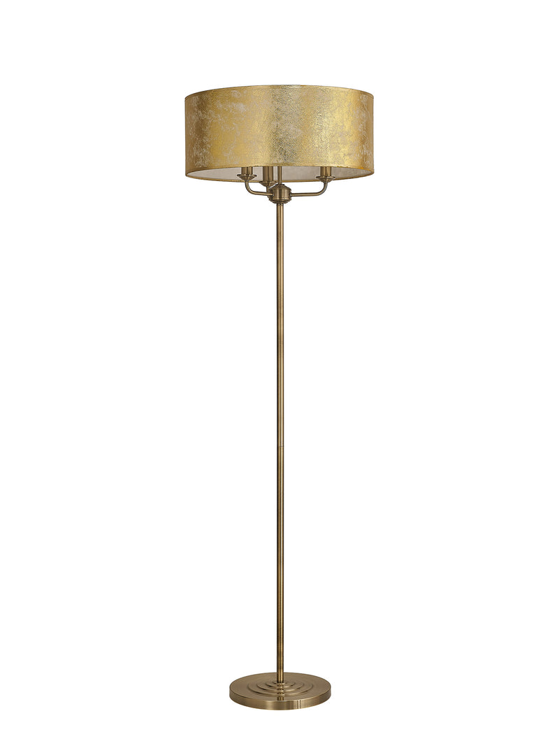Banham Floor Lamp with 3 Lights Brass & Gold