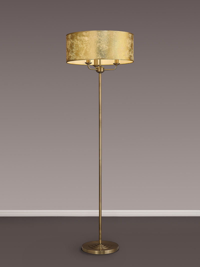 Banham Floor Lamp with 3 Lights Brass & Gold
