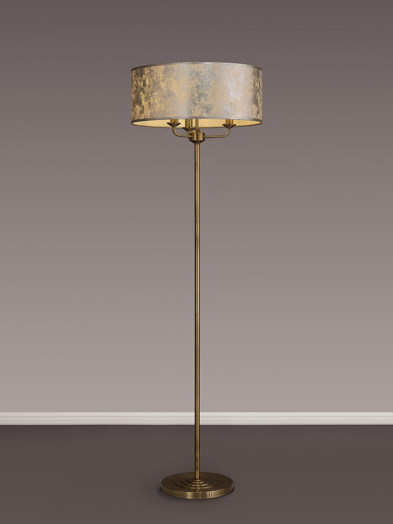 Banham Floor Lamp With 3 Lights Brass &  Silver