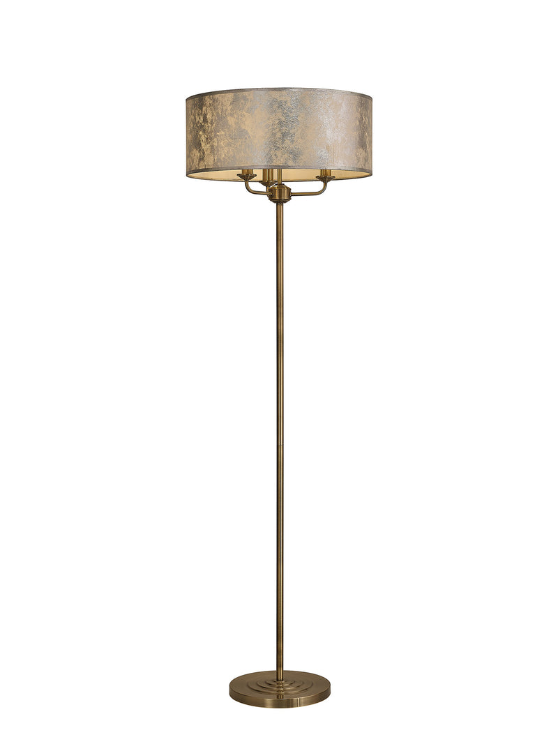 Banham Floor Lamp With 3 Lights Brass &  Silver