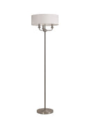 Banham Floor Lamp with 3 Lights Nickel & White