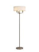 Banham Floor Lamp with 3 Lights Nickel & White