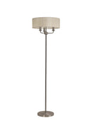 Banham Floor Lamp with 3 Lights Nickel & Cream