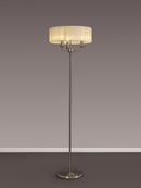 Banham Floor Lamp with 3 Lights Nickel & Cream