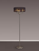 Banham Floor Lamp with 3 Lights Nickel & Black
